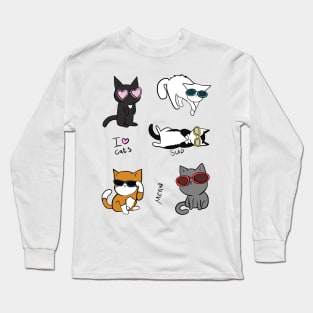 Funny cats with glasses Long Sleeve T-Shirt